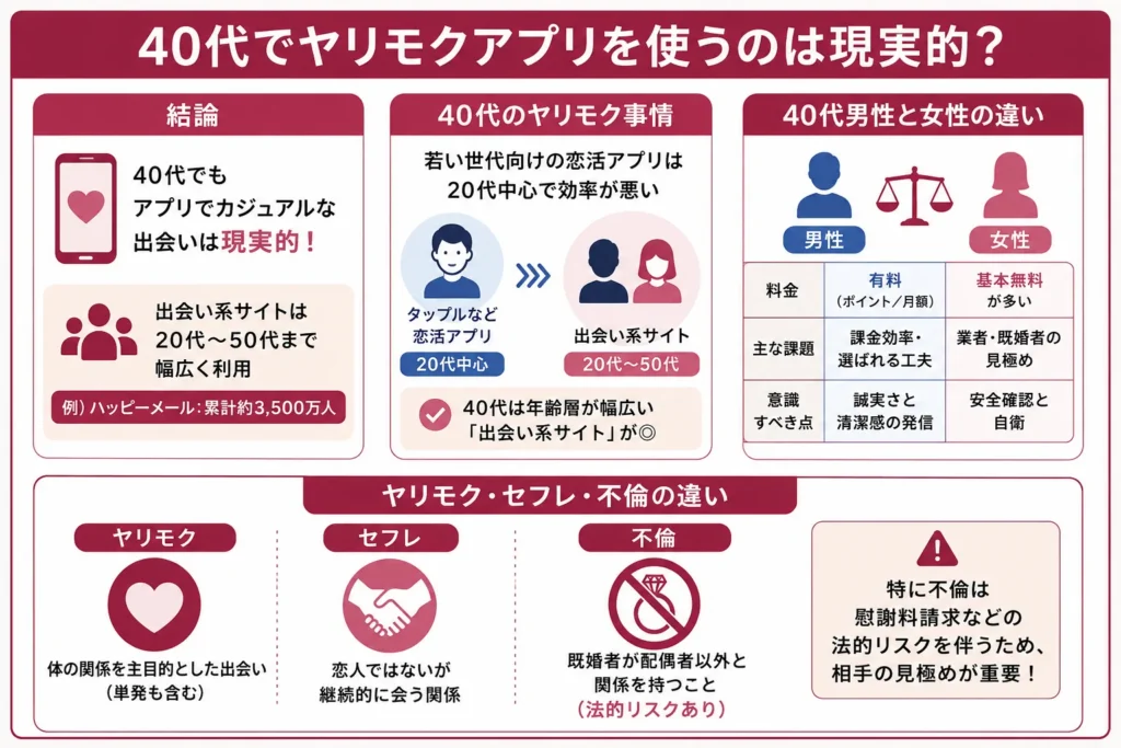 40代でヤリモクアプリを使うのは現実的？